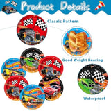 60Pcs 7" Hot Car Party Supplies Race Car Theme Dessert Plates Decorations Race Car Disposable Paper Plates Racing Tableware For Kids Boys Baby Shower Party Favors Birthday