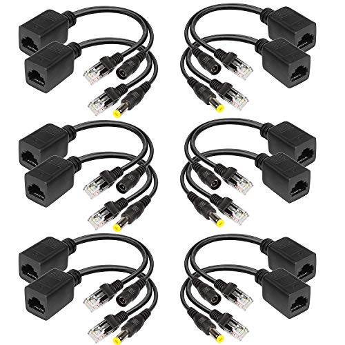 Passive Poe Injector 6 Pairs Poe Splitter Kit Passive Poe Injector And Poe Splitter Kit With 5.5X2.1 Mm Dc Connector Rj45 Power Over Ethernet