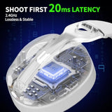 X2 Wireless Gaming Headset, 2.4Ghz Gaming Headphones With Mic, Bluetooth 5.4, 50H Battery, Breathable Earcups, Lightweight Wireless Headset For Pc/Ps5/Ps4/Switch