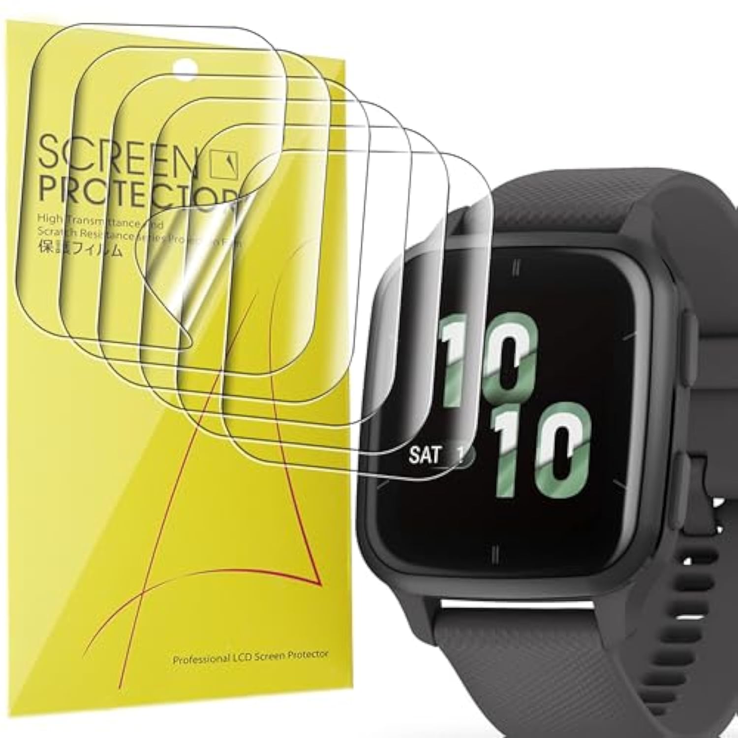 Compatible For Garmin Venu Sq 2 Screen Protector, [6 Pack] Full Coverage Tpu Clear Film Compatible With Garmin Venu Sq 2 Smartwatch (6 Pack)