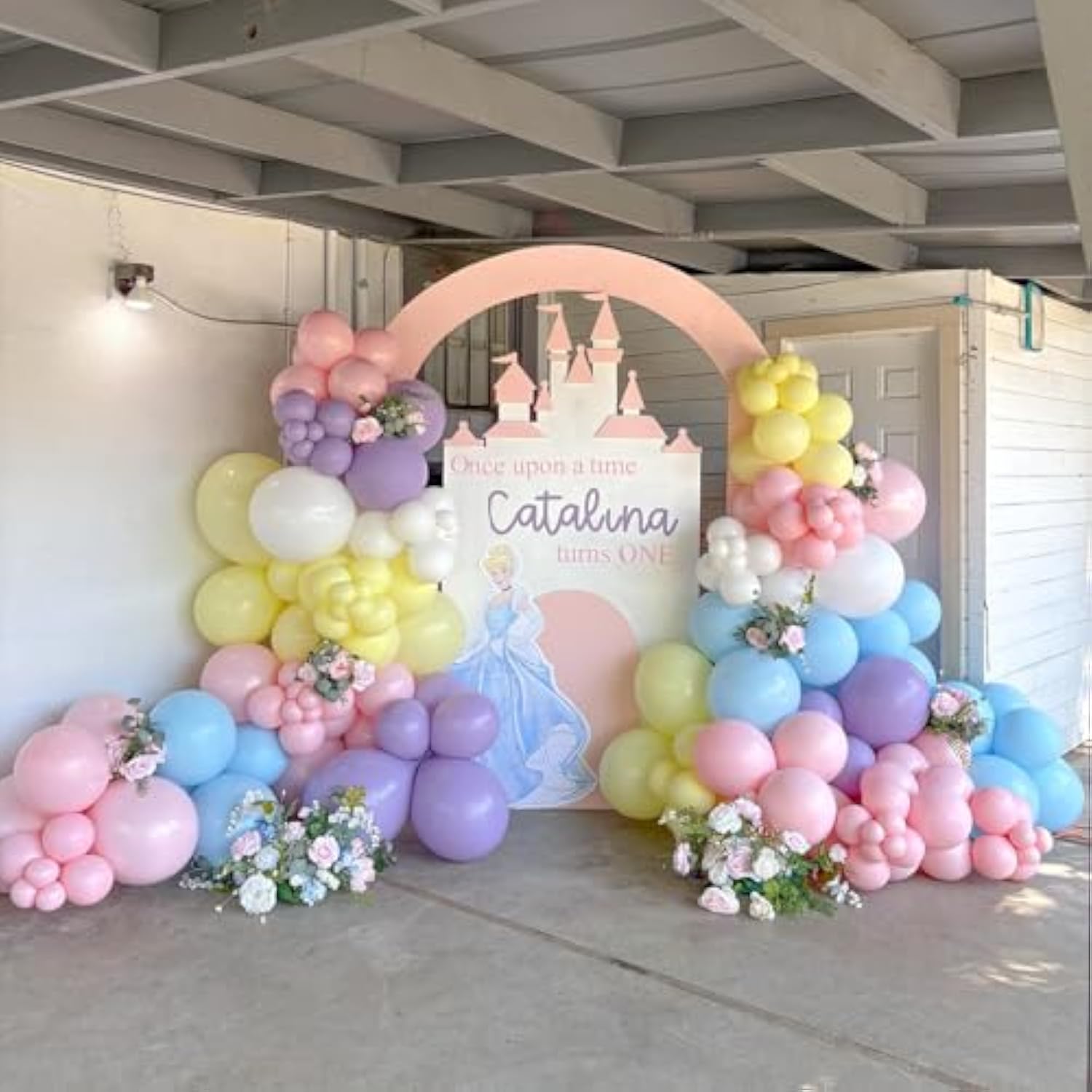 Pastel Princess Balloon Arch Garland Kit For Macaron Balloon For Girls Spring Once Upon A Time Princess Castle Birthday Baby Shower Birthday Party Decorations (Pastel)