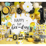 Happy 1St Bee Day Backdrop First Bee Day Birthday Party Decorations Girl Boy So Sweet To Bee One 1St Birthday Decor Bumble Bee Balloons Fun To Bee One Baby Shower