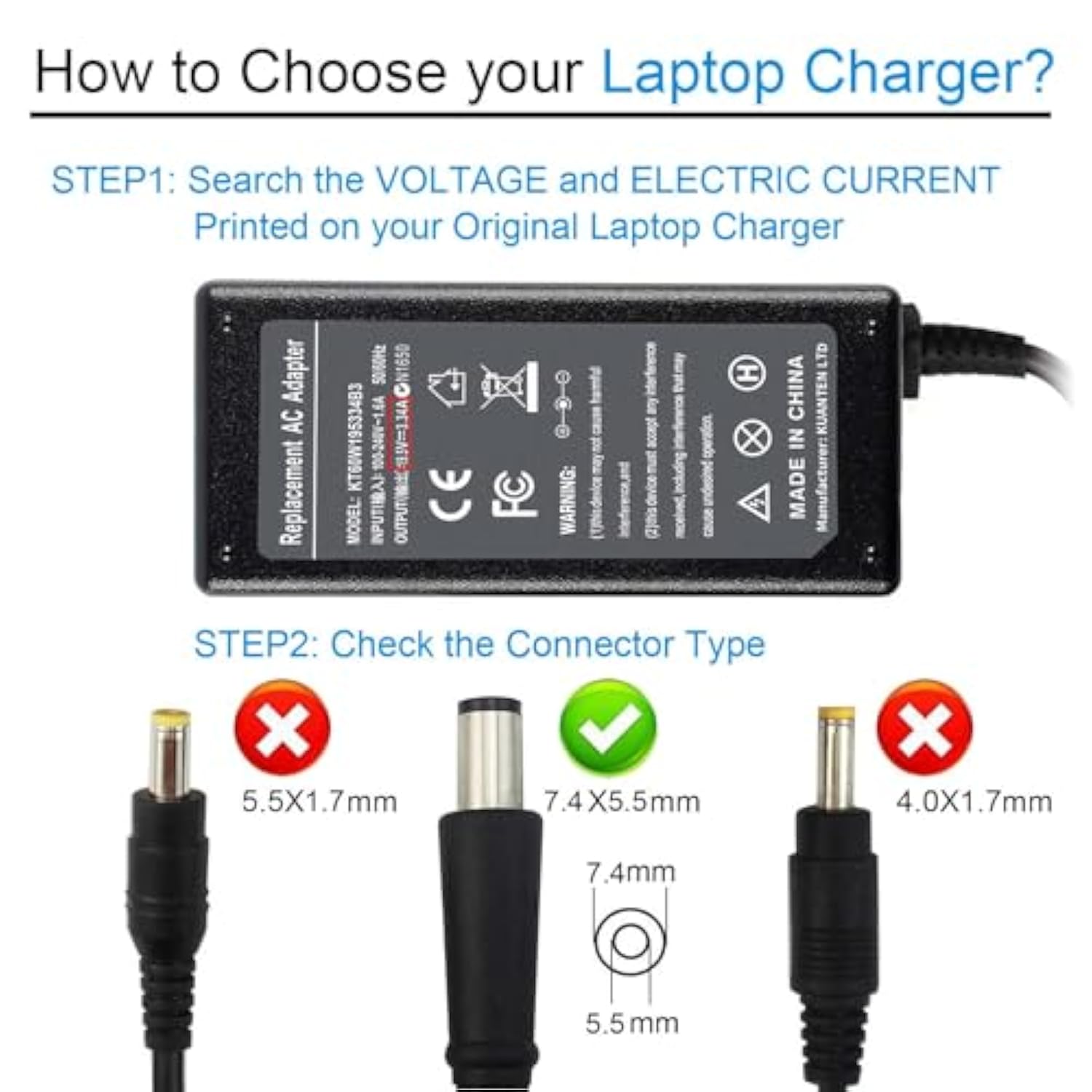 65W Charger Power Supply Adapter For Dell Chromebook 11 3180 3189 3120 3181 P2