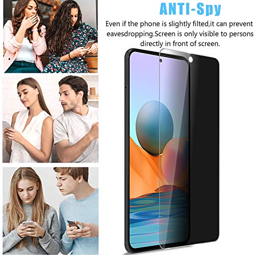 Anbzsign[2 Pack] Camera Lens Protector and [2 Pack] Privacy Screen Protector for Xiaomi Redmi Note 10 Pro/Note 10 Pro Max (2021) 6.67-inch, Anti-Spy