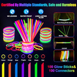 158 Pcs Glow In The Dark Halloween Party Supplies, 14Pcs Led Glasses, 30Led Finger Lights, 14Led Light Hairs And 100Pcs Glow Sticks Bracelets, Neon Party Favors For Wedding,Concert, Birthday