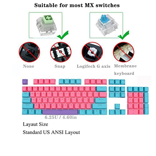 Matcha Keycaps Pbt Dye-Sublimation Xda Profile English Custom Keycaps 60 Percent Ansi Us Layout For 61 64 68 87 104 108 Mechanical Keyboard(Matcha)