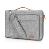 MOSISO 360 Protective Laptop Shoulder Bag, 15-15.6 inch Computer Bag Compatible with MacBook Pro 16, HP, Dell, Lenovo, Asus Notebook, Side Open Laptop Sleeve with 3 Front & 1 Back Pockets, Gray