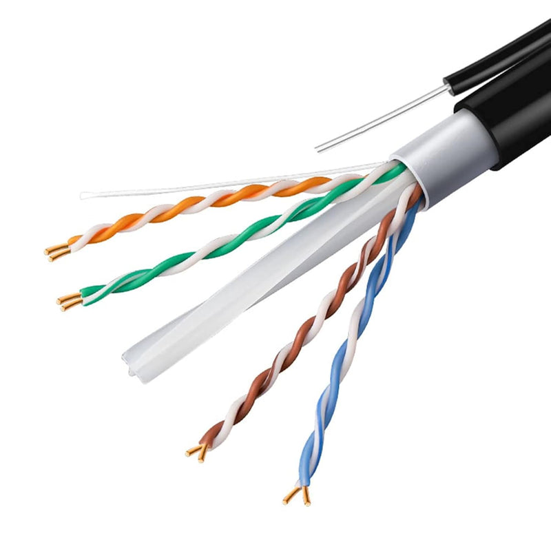 325Ft Bulk Ethernet Cable, Cat6 Outdoor Waterproof Ethernet Cable With Messeng