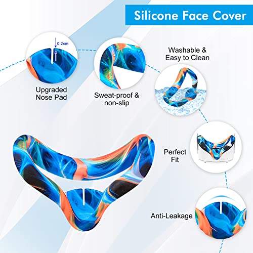 Accessories For Oculus Quest 2, Vr Accessory Set For Meta Quest 2, Include Controller Grip Leather Cover, Vr Shell Cover, Face Cover, The Best Gifts For Christmas And Halloween(Aurora Blue)