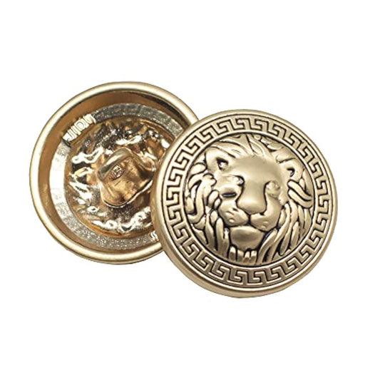 10Pcs 25Mm Lion Gold Metal Blazer Buttons For Blazers, Suits, Sport Co