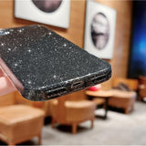 Cute Aesthetic Bling Glitter Thin Slim Shockproof Sparkly Shiny Cover for iPhone 7/8/SE 2022/2020 4.7 inch - Black