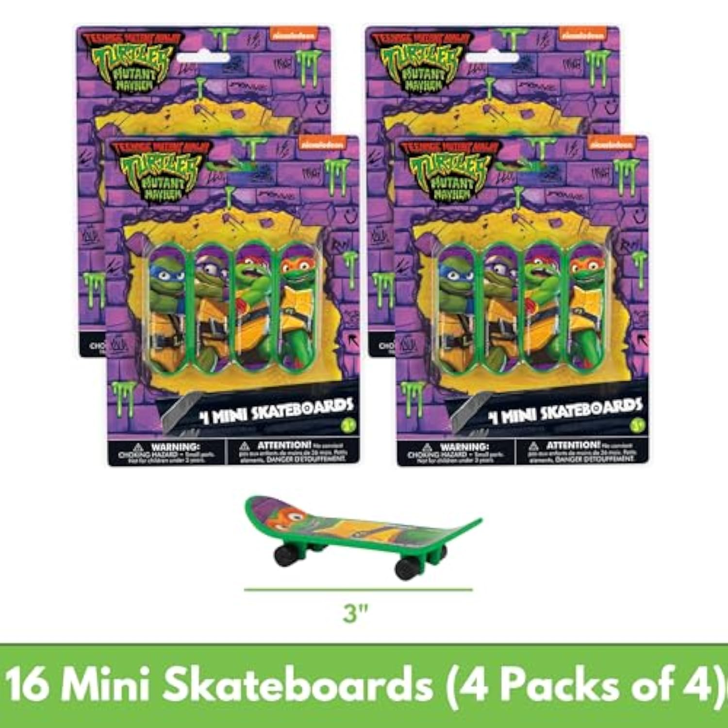 Unique Ninja Turtle Party Favors Pack - 16 Guests - TMNT Party Favor Bags, Sticker Sheets, Mini Skateboards, Checklist - Teenage Mutant Ninja Turtle Party Decorations & Supplies