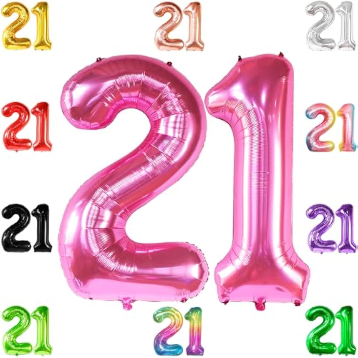 , Hot Pink 21 Balloons Number - 40 Inch | Pink 21St Balloons For Her | 21St Birthday Decorations For Girls | Happy Anniversary Decorations | Pink Birthday Decoration