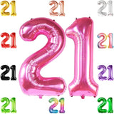 , Hot Pink 21 Balloons Number - 40 Inch | Pink 21St Balloons For Her | 21St Birthday Decorations For Girls | Happy Anniversary Decorations | Pink Birthday Decoration