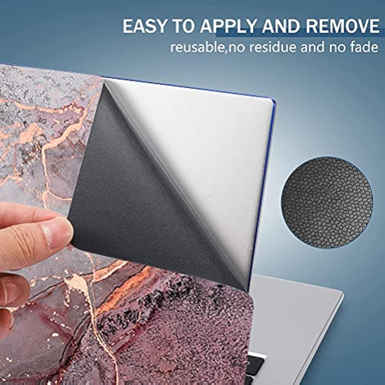 Laptop Skin Sticker Decal,13.3" 14" 15" 15.4" 15.6 Inch Laptop Universal Vinyl Skin Sticker Cover,Dustproof Waterproof Reusable Art Decal Protector With Free 2 Wrist Pads (Marble 3)