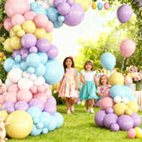 Pastel Rainbow Easter Balloon Garland Arch Kit, 144Pcs Macaron Easter Spring Balloons Arch Kit For Spring Birthday Baby Shower Wedding Party Decorations