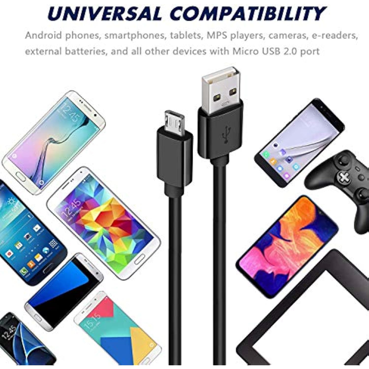 Micro Usb Charging & Data Cable Compatible With Harmony Remotes – 600, 650, 700, Touch, Elite – Programming & Sync Cord – Durable 6.6 Ft Replacement Usb Cable