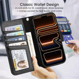 iPhone 17 Pro Max Case with Wallet, Card Holder, and Wristlet Strap, 6.9 inch, Black, RFID Blocking, Kickstand