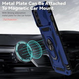 Navy Blue iPhone 12 Mini Case with Slide Lens Cover and Rotated Ring Holder Kickstand