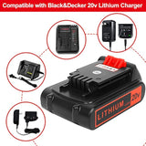 20V 4Ah Replacement Lithium Battery 2-Pack for Black and Decker Cordless Tools