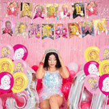 Singer Dolly Birthday Party Decorations ,Singer Parton Birthday Party Favor With Banner, Ballons,Cake Topper, Cupcake Toppers For Boys Girls Fans Music Party Supplies