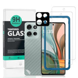 2 Pack Screen Protector For Motorola Moto G75 5G 6.78",9H Hardness Tempered Glass,With 1Pc Camera Lens Protector,1Pc Back Carbon Fiber Film