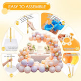 Balloon Arch Kit, 8.2Ft & 5Ft Free Bending Half Balloon Arch Stand With Base, Diy Gold Half Arch Frame For Birthday Wedding Party Baby Shower Christmas Decorations (Contains 101Pcs Balloons)