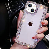 Compatible With Iphone 13 Case For Women Girls 3D Glitter Sparkle Bling Case Luxury Shiny Cute Crystal Charms Rhinestone Diamond Bumper Clear Protective Cases Cover Clear