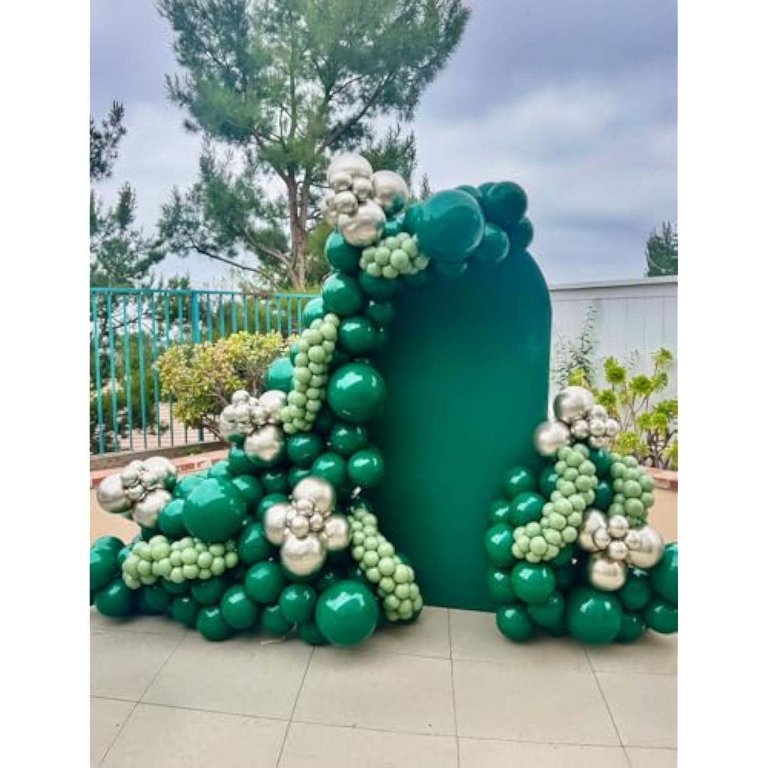 Dark Green Balloons - Forest Green Balloons 12 Inch Round Latex Balloon With Ribbons Shiny Party Balloon For Birthday Football Baby Shower Jungle Safaril Theme Party Decorations, 50Pcs