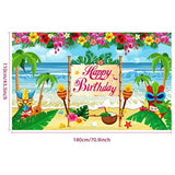 Hawaiian Luau Birthday Backdrop  Aloha Beach Party Banner