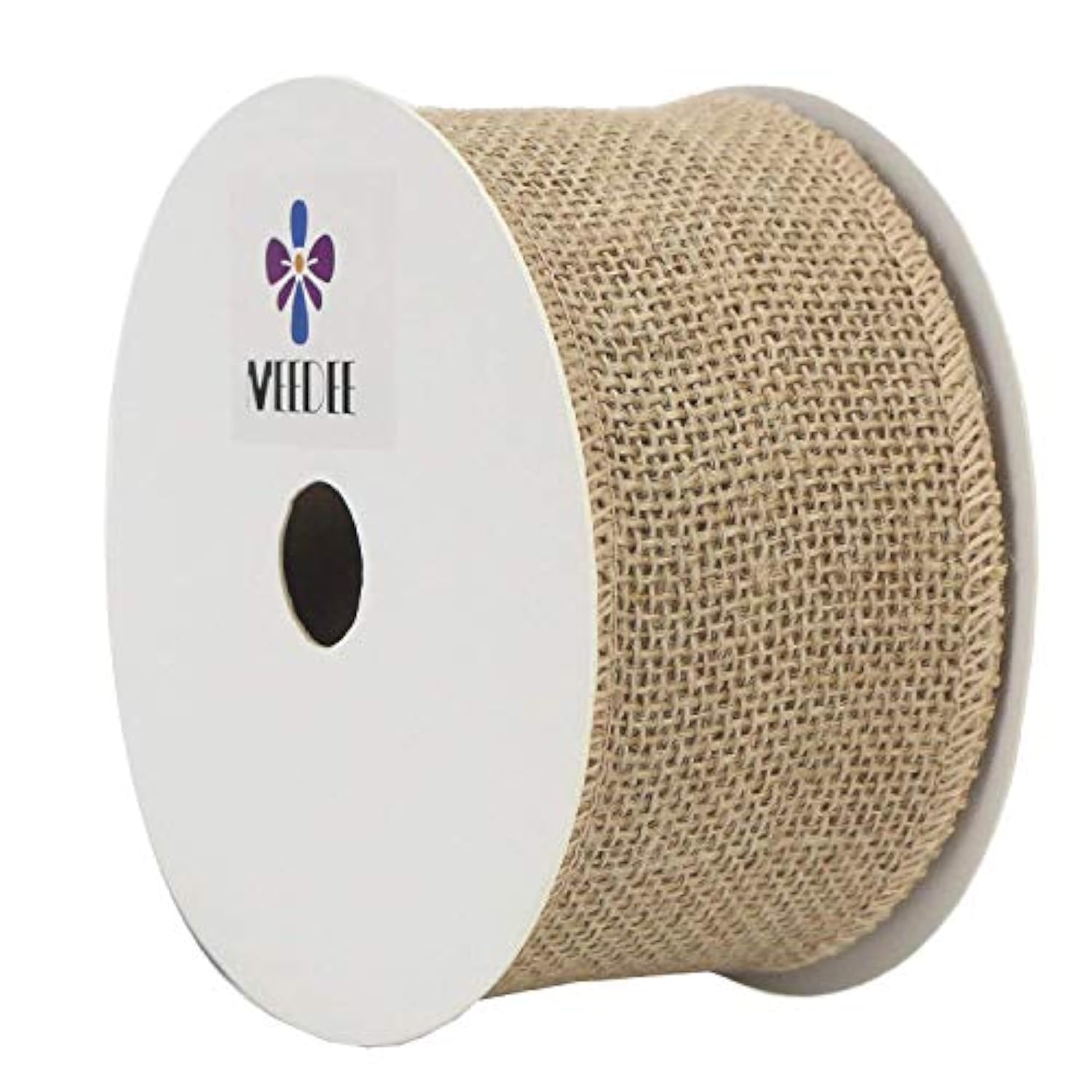 2-1/2" Burlap Ribbon Fabric Craft Ribbon On Spool 10 Yards, Natural