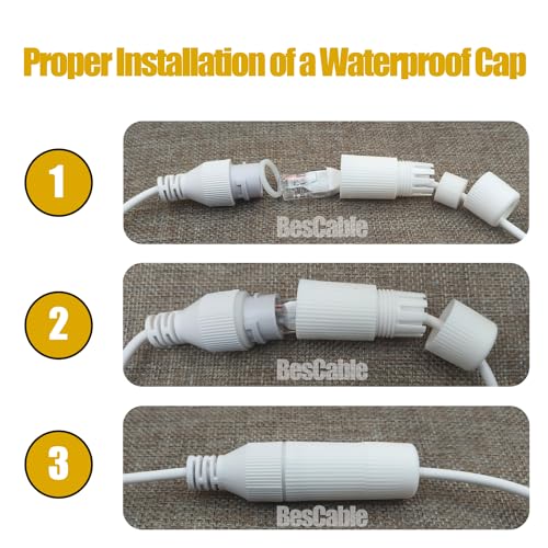 Ethernet Poe Splitter Combiner Adapter: Outdoor Waterproof Power Over Ethernet Rj45 Converter Kit For Ip Camera, Run 2 Cameras On 1 Network Cable - 2 Sets
