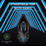 Wired Gaming Mouse With Ambidextrous Design, Heavyweight Usb Mouse, Rgb Lighting, Adjustable Dpi, For Computer And Laptop, Black (Mke 810 Megalodon)