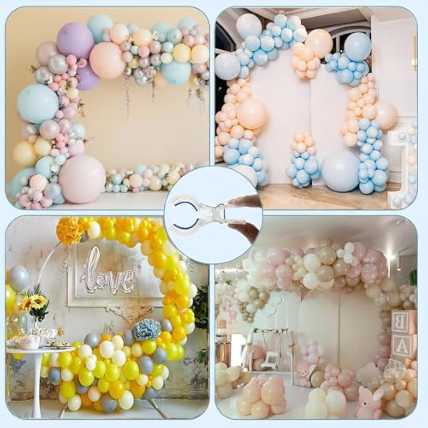 12 Pack Large Balloon Arch Clips, Transparent Spring Clamps For Backdrop, 3.5'' Heavy Duty Plastic Clip For Balloon Arch Kit Birthday Decoration Beach Towels Crafts Photography, Clear