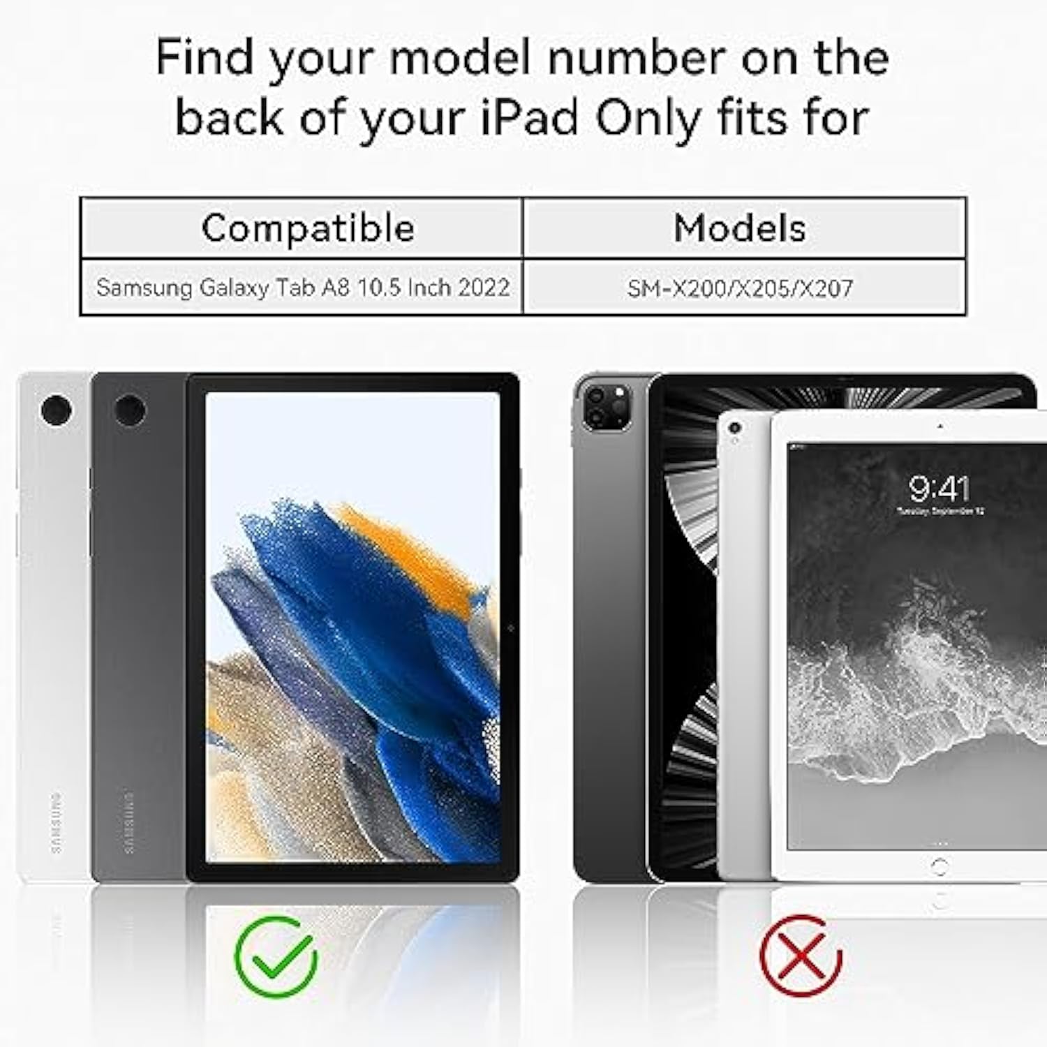For Samsung Galaxy Tablet A8 Case 10.5 Inch 2022 Sm-X200/X205/X207 With Screen