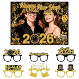 2026 Happy New Year Photo Booth Props Party Supplies