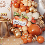 Fall Balloon Arch Kit: Orange, Brown, Gold, Pumpkin & Maple Leaf Decor