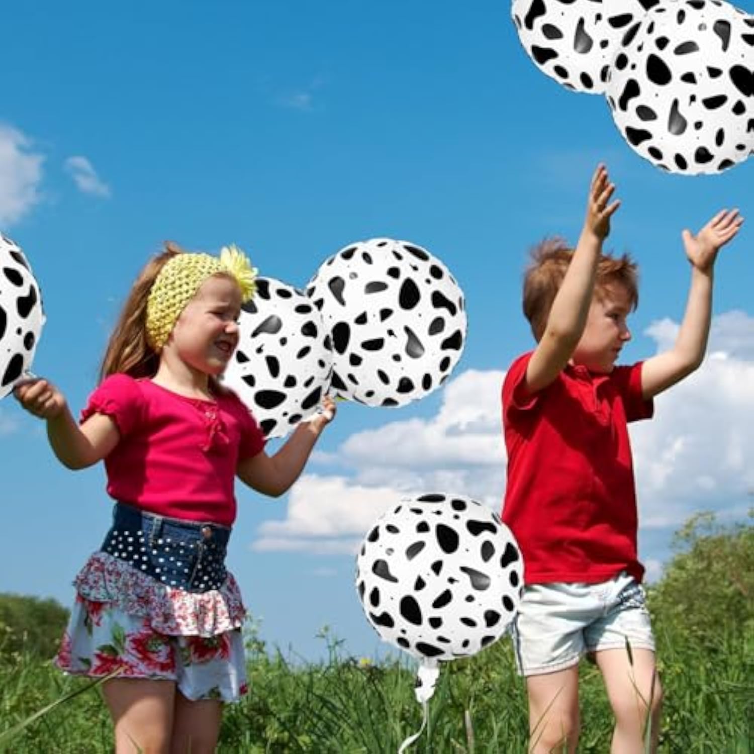 12 Pcs 18 Inch Cow Print Aluminum Foil Balloons - Jungle Animal Patterns Round Aluminium Foil Balloon Wildlife Print Balloons For Zoo Themed Jungle Safari Themed Birthday Decorations