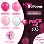 , Metallic Pink Balloon Arch Kit - 12 Inch, Pack Of 60 | Pink Confetti Balloons For Princess Birthday Decorations, Birthday Decorations For Women | Baby Shower | Graduation Decoration Balloons