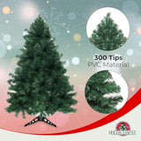 4 Foot Christmas Tree, 300 Tips Artificial Green Canadian Pine Tree, Unlit Premium Hinged 4 Ft Tall, Pvc Base