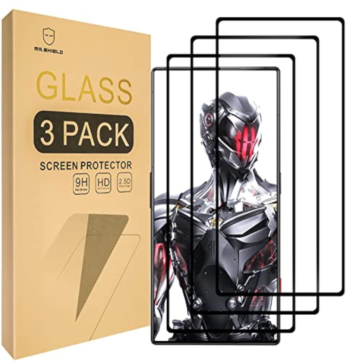 Screen Protector For Zte Nubia (Red Magic 8 Pro) / Red Magic 8 Pro+ [Japan Tempered Glass] [3-Pack] [9H Hardness] [Full Screen Glue Cover]
