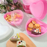15 Pcs Heart Containers Plastic Food Storage Containers With Lids Heart Shaped Disposable Dessert Lunch Box For Kitchen Restaurant Fruit Vegetable (Pink,28 Oz)