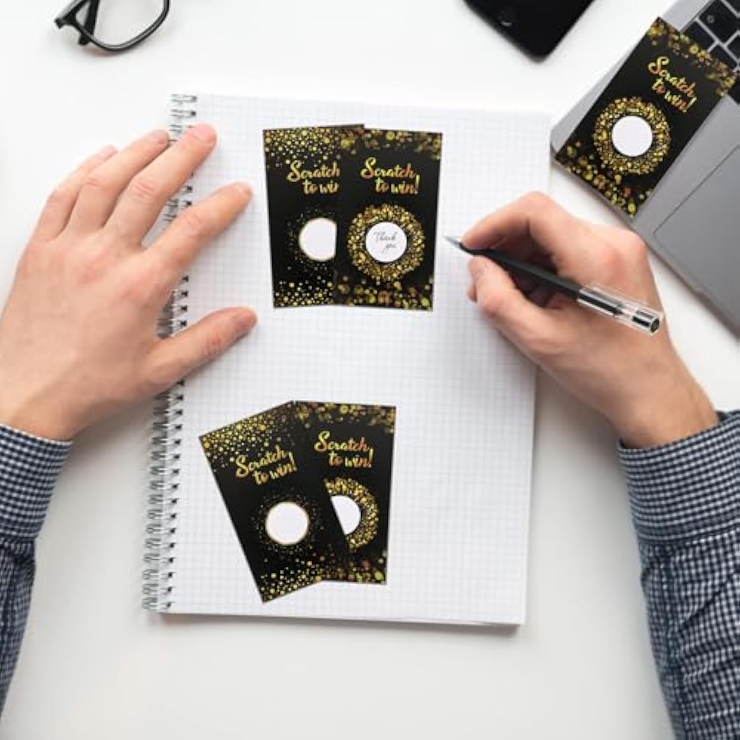 120 Pcs Gift Certificates Scratch Cards For Small Business For Hair Beauty Makeup Salon Spa Restaurant Diy Coupon For Holiday Birthday Wedding Baby Shower Favors Games Supplies