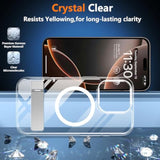 Magnetic For Iphone 16 Pro Max Case, With 2Pcs [Tempered Glass Screen Protector] [ Military Grade Drop Protection] Invisible Kickstand Slim Case For Iphone 16 Pro Max 6.9", Clear