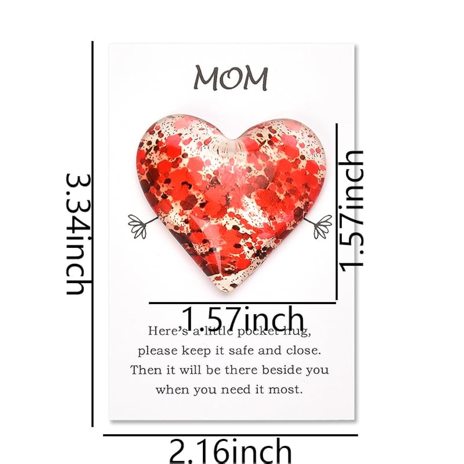 Mom Heart Pocket Hug Token Long Distance Relationship Keepsake Gifts For Women Mother Birthday Christmas Gift For Mama Bonus Mom Thinking Of You Gift From Son Daughter I Love You Mom Token With Greeting Card