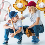 18 Pieces 18 Inch Baseball Balloons Baseball Foil Balloons 20 Inch Glove Jumbo 30 Inch Bat For Birthday Sports Theme Party Decoration Photo Props Supplies