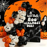 Fall Halloween Balloon Arch Kit: Orange, Black & White Party Decor
