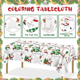 4Pack Christmas Coloring Tablecloths, Rectangular Paper Xmas Table Covers, Giant Coloring Poster Santa Claus Snowman For Kids Winter Holiday New Year Merry Christmas Party Supplies, 54 X 108Inch