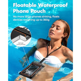 Floating Waterproof Phone Pouch 2 Pack, IPX8 Dry Bag for Phones up to 7 Inches