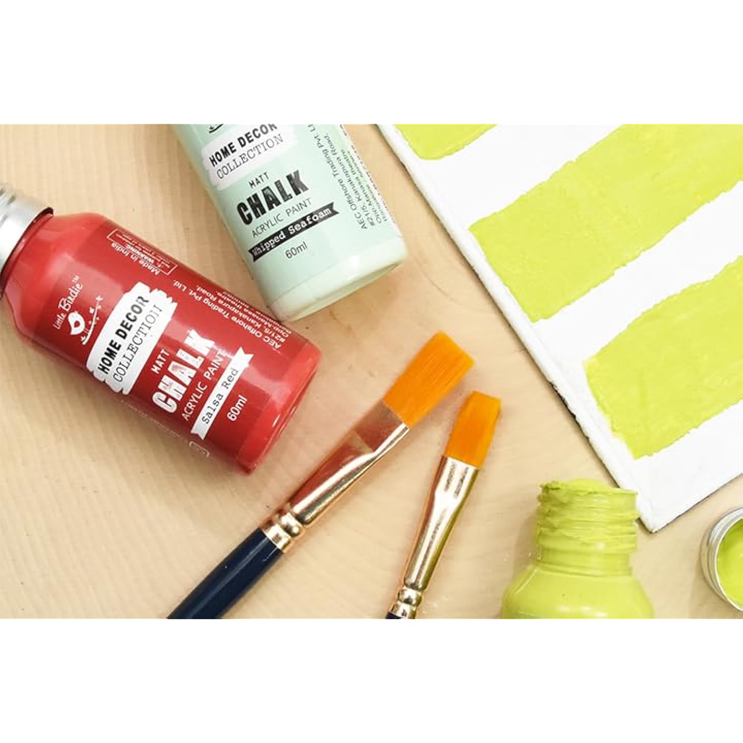 Chalk Paint Set - Matte Acrylic Painting Supplies For Diy Crafts, Furniture, Indoor Outdoor - Multisurface, Non Toxic, 60Ml Bottles, Vibrant